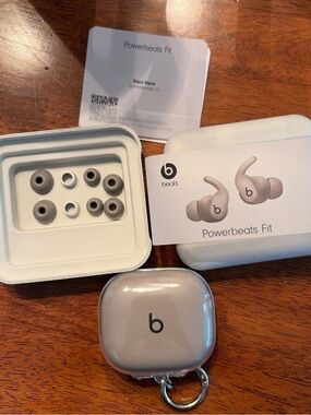 Beats by Dre Powerbeats Fit Earbuds with Gray Charging Case and Ear Tips